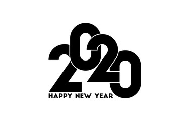 Fototapeta premium 2020 New Year logo text design. Design for banner, poster, postcard, print and calendar. Vector illustration