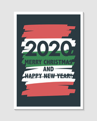 2020 Happy New Year card. Happy New Year background. Merry Christmas and Happy New Year 2020