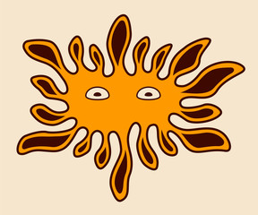 Color spot. Eyes on splash silhouette.