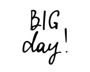 Big day phrase holidays handwritten text vector