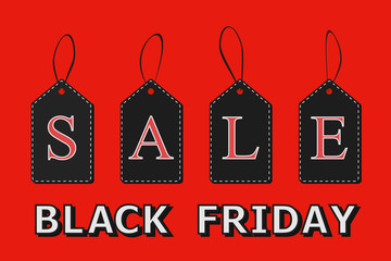 Black Friday Labels Set Vector Illustration