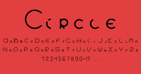 The font and numbers on the basis of the circle. Unusual shape for brochures, comics, magazines, etc.