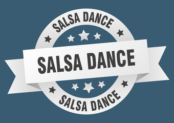 Obraz premium salsa dance ribbon. salsa dance round white sign. salsa dance