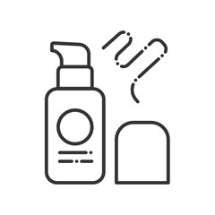 Foundation color line icon. Decorative cosmetics sign. Beauty industry. Professional facial makeup. Pictogram for web page, mobile app, promo. UI UX GUI design element.