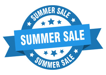 summer sale ribbon. summer sale round blue sign. summer sale