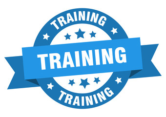 training ribbon. training round blue sign. training