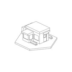 Isometric Store Simple Building Isolated 