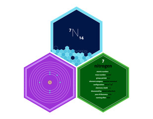 Detailed infographics of the element of Nitrogen