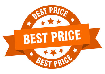 best price ribbon. best price round orange sign. best price
