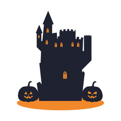 Isolated halloween castle vector design