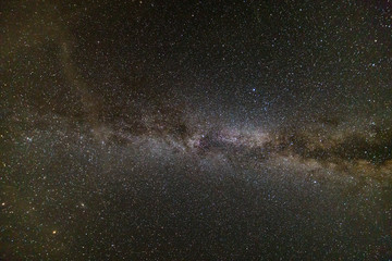 Night landscape of milkyway with stars covered sky .