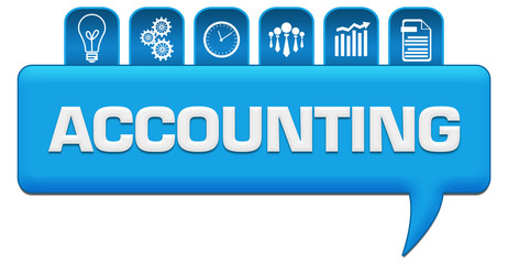 Accounting Blue Comment With Symbols On Top 