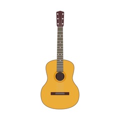 Obraz premium Acoustic guitar. Flat style vector illustration