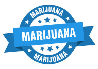 marijuana ribbon. marijuana round blue sign. marijuana