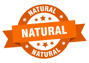 natural ribbon. natural round orange sign. natural