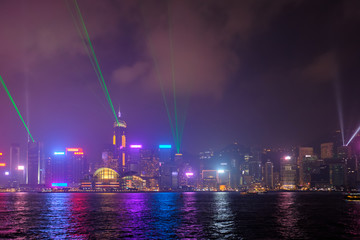Naklejka premium Hong Kong skyline. Hong Kong, China