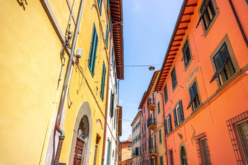 Close up colorful buildings in Pisa,Tuscany, Italy