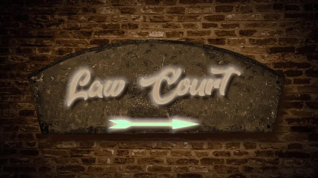 Street Sign the Direction Way to Law Court