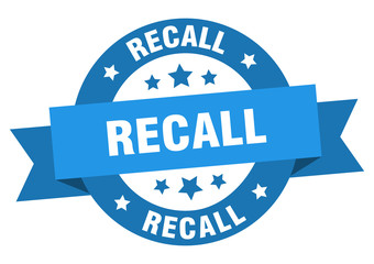 recall ribbon. recall round blue sign. recall