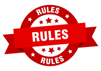 rules ribbon. rules round red sign. rules