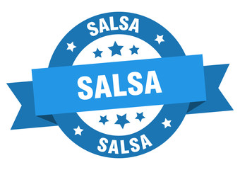 salsa ribbon. salsa round blue sign. salsa