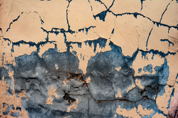 Texture of a concrete wall with cracks and scratches which can be used as a background