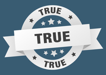 Fototapeta premium true ribbon. true round white sign. true