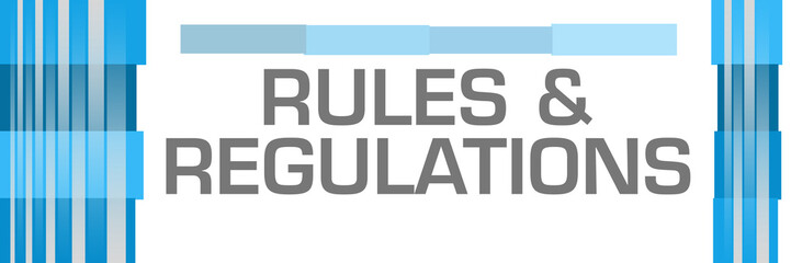 Fototapeta premium Rules And Regulations Blue Bars Both Sides 