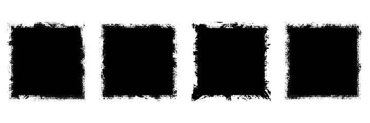 Set of grunge backgrounds black on white background