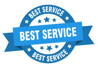 best service ribbon. best service round blue sign. best service