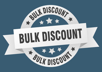 bulk discount ribbon. bulk discount round white sign. bulk discount