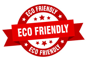 eco friendly ribbon. eco friendly round red sign. eco friendly