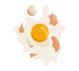 Broken egg icon. Flat illustration of Broken egg vector icon for web isolated on white background.