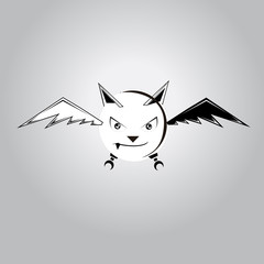 Golden ratio scary horror bat vampire illustration, match for logo, icon or pattern