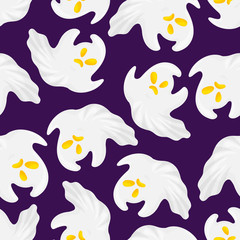 Halloween ghost seamless pattern.