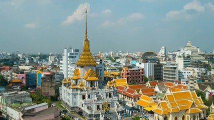 time lapse of Wat traimitr withayaram temple in Bangkok, Thailand