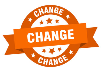 change ribbon. change round orange sign. change