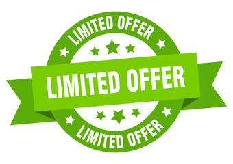 limited offer ribbon. limited offer round green sign. limited offer