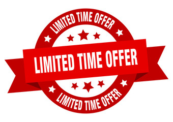 limited time offer ribbon. limited time offer round red sign. limited time offer