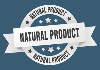 Fototapeta premium natural product ribbon. natural product round white sign. natural product