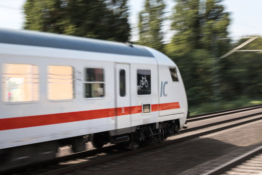 berlin, brandenburg/germany - 27 08 19: IC Train near berlin germany