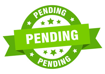 pending ribbon. pending round green sign. pending