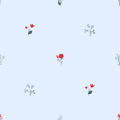 Seamless pattern Vector floral design with roses . Romantic background print