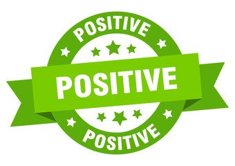 positive ribbon. positive round green sign. positive