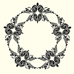 Isolated beautiful patterned frame.Ornament pattern.Can be used for designer wallpapers, for textile, packaging, printing or any desired idea.