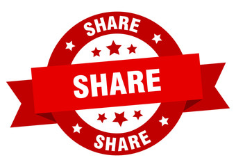 share ribbon. share round red sign. share