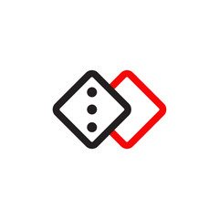 Dice game logo design icon vector template