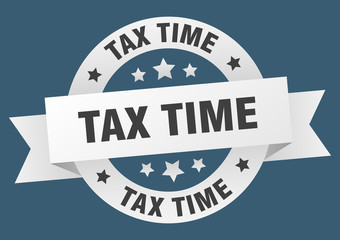 Fototapeta premium tax time ribbon. tax time round white sign. tax time