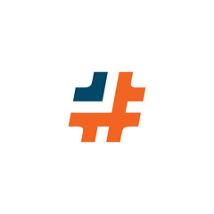 Hashtag logo icon design vector template