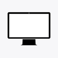 Computer display icon on white background